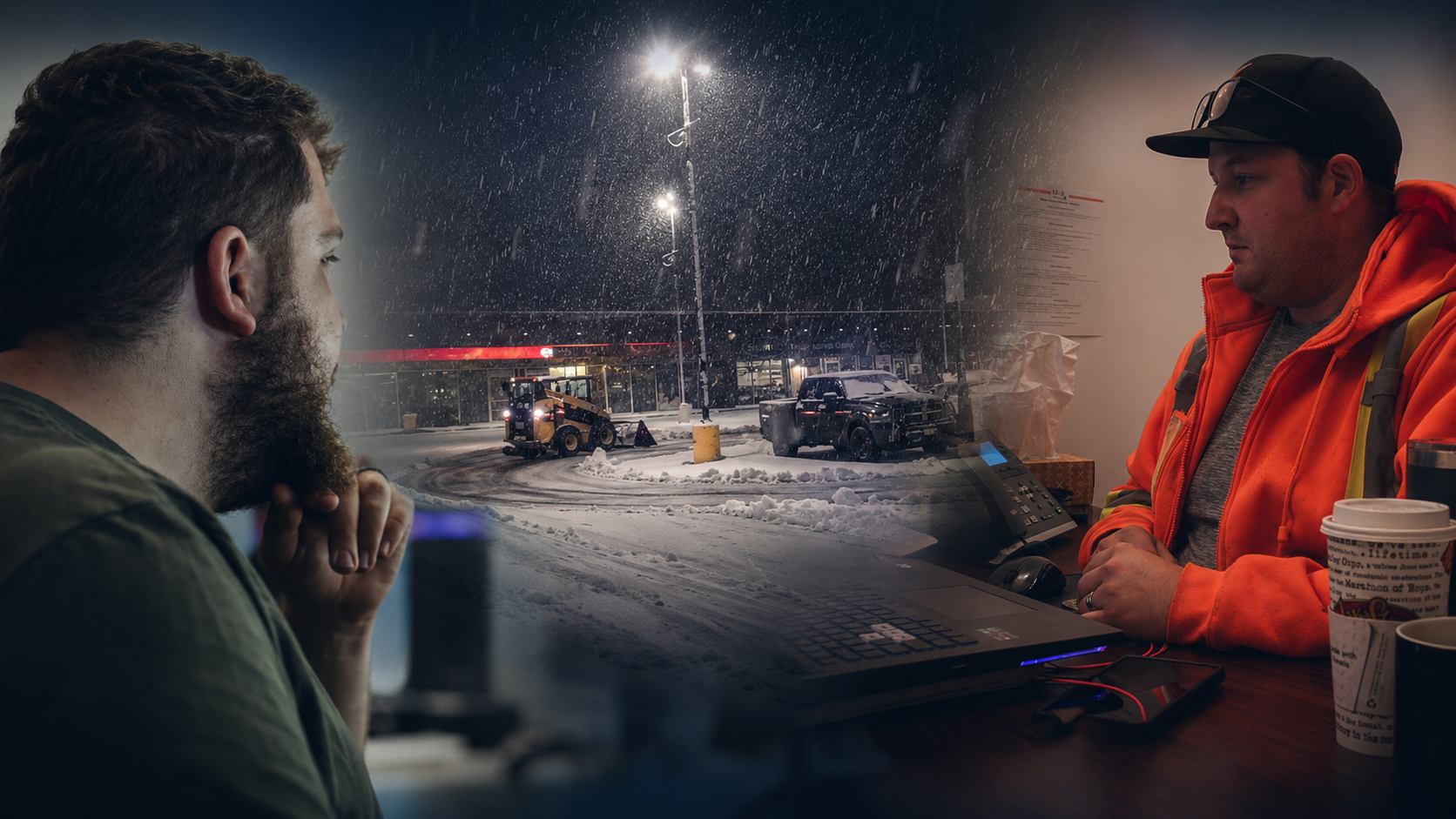 Laser Pavement Solutions winter dispatch coordinating snow removal crews